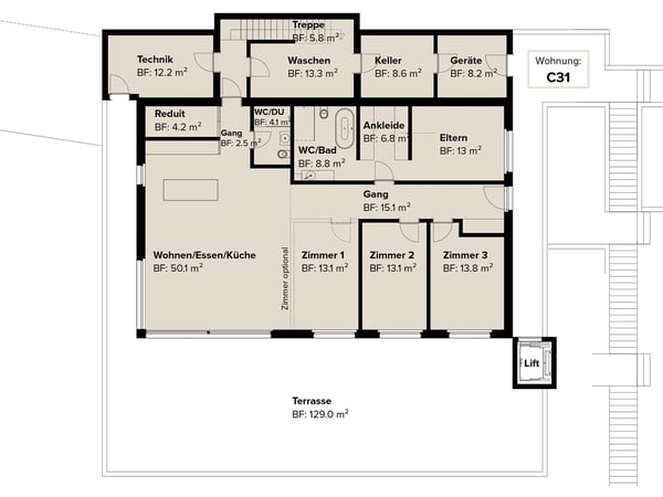 Exklusive Terrassenwohnung mit Dachterrasse und Weitblick 11