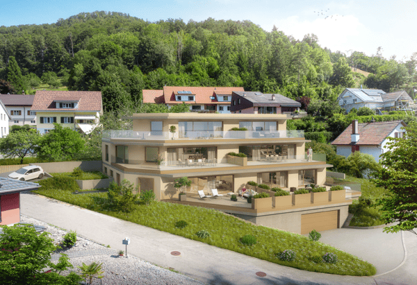 Neubau 1 1/2 Zimmer Gartenwohnung mit traumhafter Aussicht 1