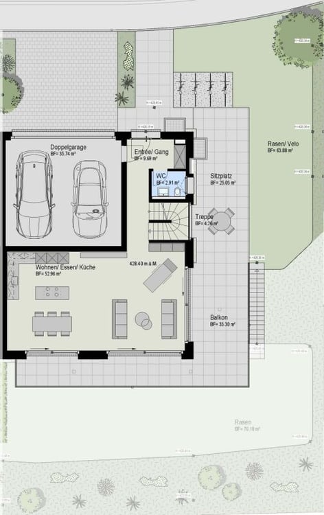 Modernes Eigenheim mit Panorama-Weitsicht ins Grüne und die umliegende Berglandschaft. 4