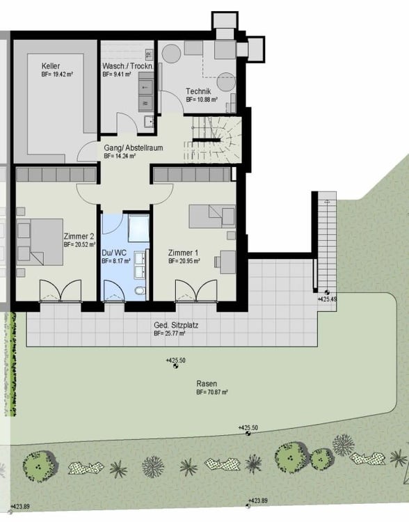 Modernes Eigenheim mit Panorama-Weitsicht ins Grüne und die umliegende Berglandschaft. 3