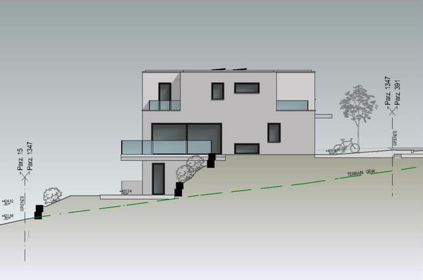 Modernes Eigenheim mit Panorama-Weitsicht ins Grüne und die umliegende Berglandschaft. 13