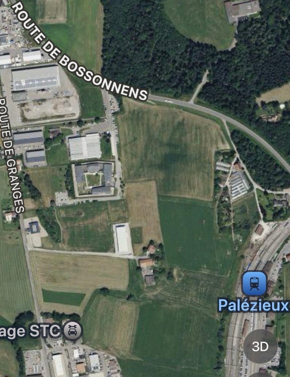 Deux parcelles industrielles adjacentes 4000 m2 et 6000 m2 à Palézieux 4