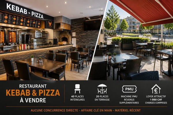 Restaurant Kebab & Pizza Clé en Main – Terrasse, PMU et Loyer très Bas 1