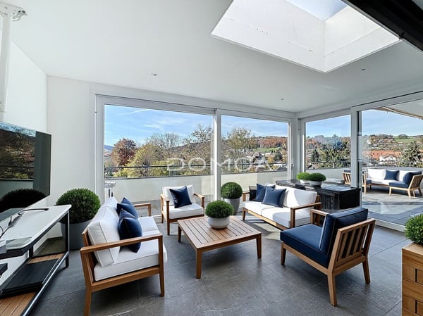 Attique contemporain 4,5 pièces, de 162 m2 avec vue panoramique sur le Moléson et jardin d'hiver 1