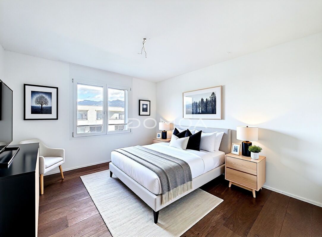 Attique contemporain 4,5 pièces, de 162 m2 avec vue panoramique sur le Moléson et jardin d'hiver