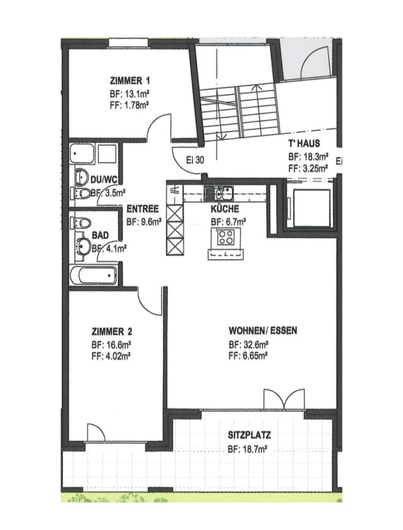 Helle 3.5-Zimmer-Wohnung mit grosszügigem Sitzplatz 11