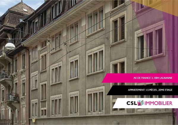 Appartement de 1 pièce en plein centre de Lausanne 15