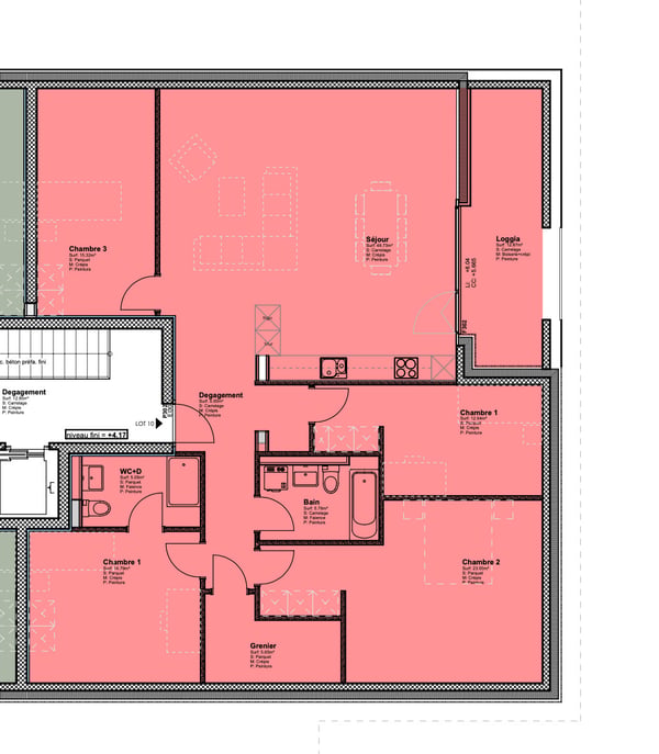 ATTIQUE DE 4,5 PCES AVEC HAUTEUR DE PLAFOND DE PLUS DE 4 M ET LOGGIA 10