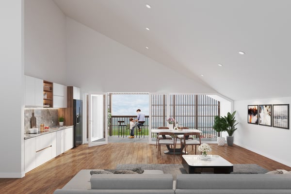 ATTIQUE DE 5,5 PCES AVEC HAUTEUR DE PLAFOND DE PLUS DE 4 M ET LOGGIA 4
