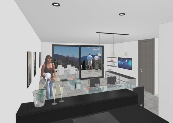 Grande appartamento 1.5 locali con vista panoramica a Novazzano 1