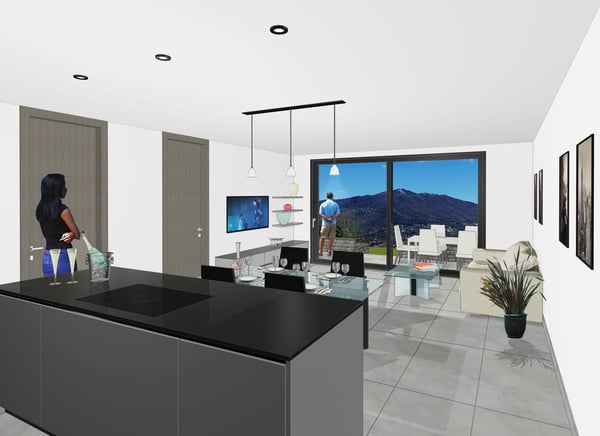 Grande appartamento 1.5 locali con giardino privato di 110m2 1