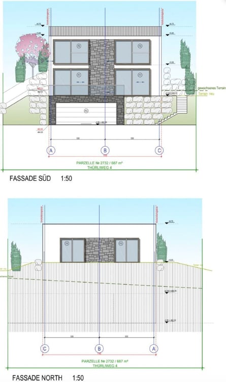 4 parcelles viabilisées avec projet validé à Pieterlen 5