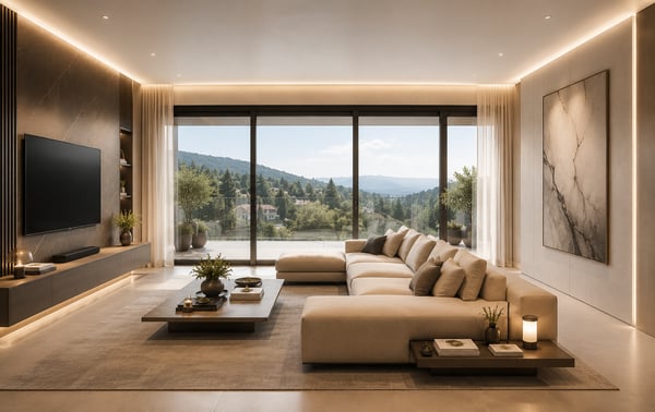 PISCINA E GRANDI VETRATE: ATTICO 5.5 | SESSA 1