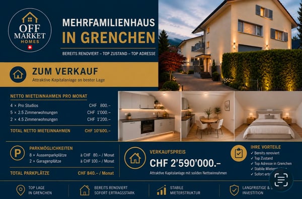 Zwei Mehrfamilienhäuser in Grenchen – attraktive Kapitalanlage 5.3% Nettorendite 1
