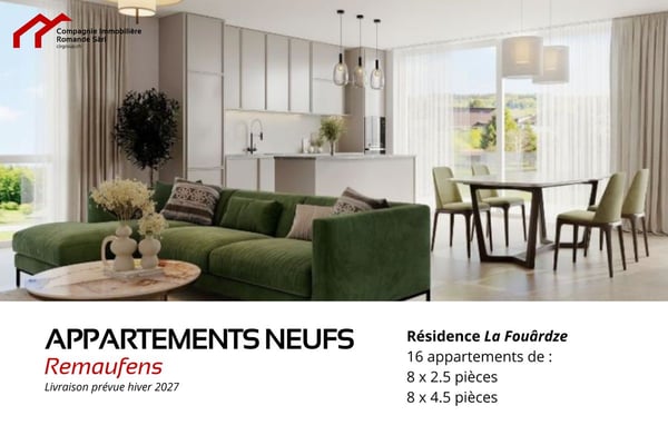 Appartements neufs 2.5 pièces à Remaufens (Veveyse) - PPE La Fouârdze 1