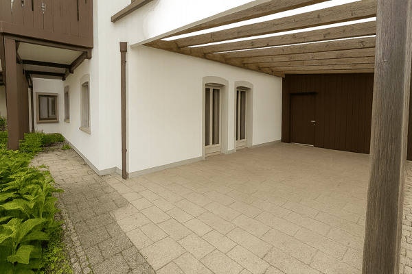 Wohnen mit Charakter: Spezieller Grundriss und gemütlicher Sitzplatz 1