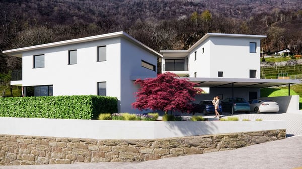 Terreno Edificabile, Progetto Approvato Per 2 Case, Mezzovico 2