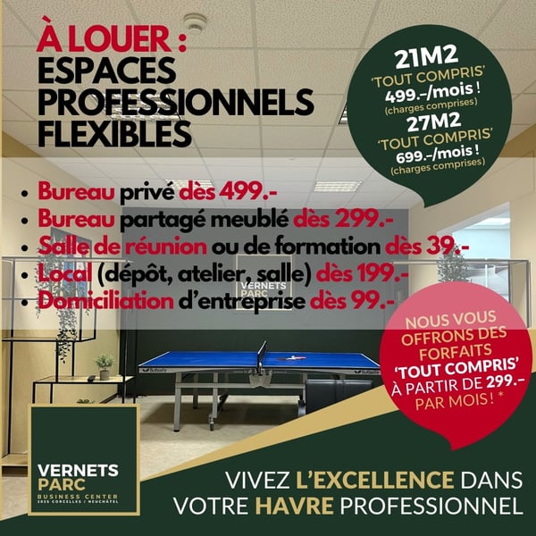 Magnifiques locaux tout inclus dès 499.- 5