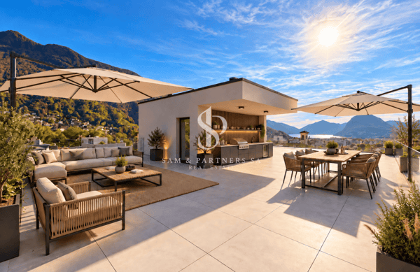 Attico con Rooftop e vista lago 3