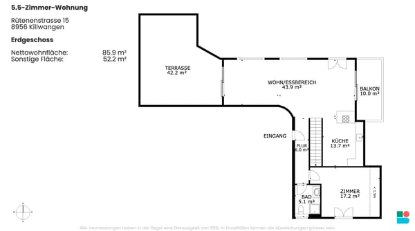 Gehobene 5.5-Zimmer-Attikawohnung mit Terrasse in Killwangen 9