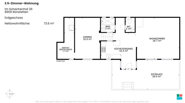 Praktische 2.5-Zimmer-Gartenwohnung in Bonstetten 9