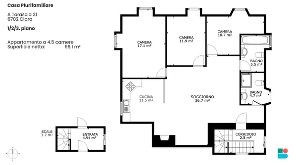 Condominio con 5 appartamenti e bella vista a Claro 9