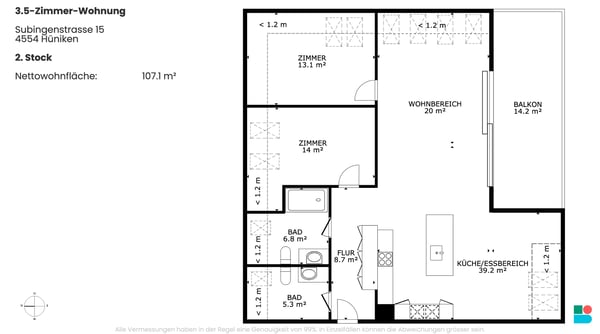 Edle 3.5-Zimmer-Dachwohnung in Hüniken 9