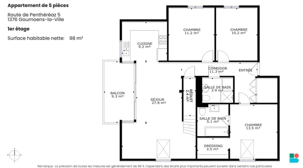 Magnifique appartement de 5 pièces en attique à Goumoens-la-Ville 9
