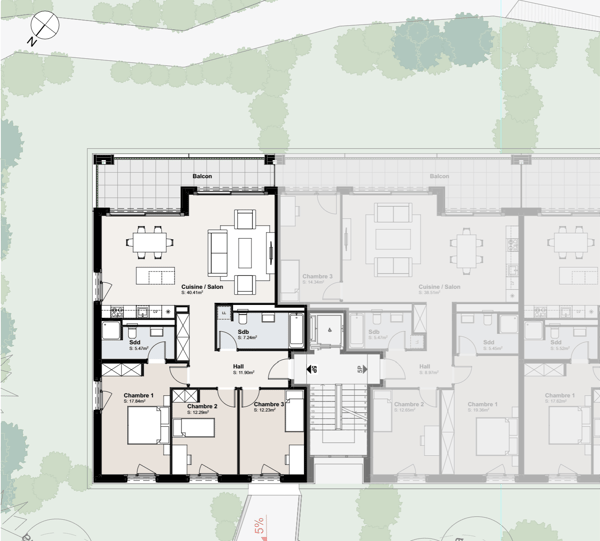 Appartements de 5 pièces NEUF au coeur d'un parc paysager 16