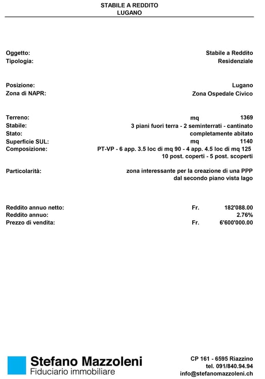 Lugano – Investimento immobiliare ad alto potenziale 7
