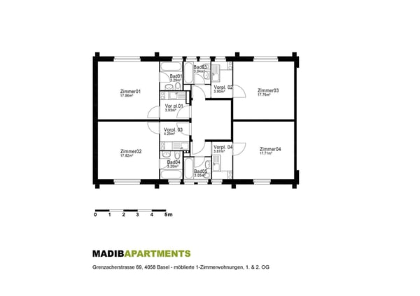 Modern möbliertes Apartmenthaus zwischen Wettsteinplatz und Roche 9