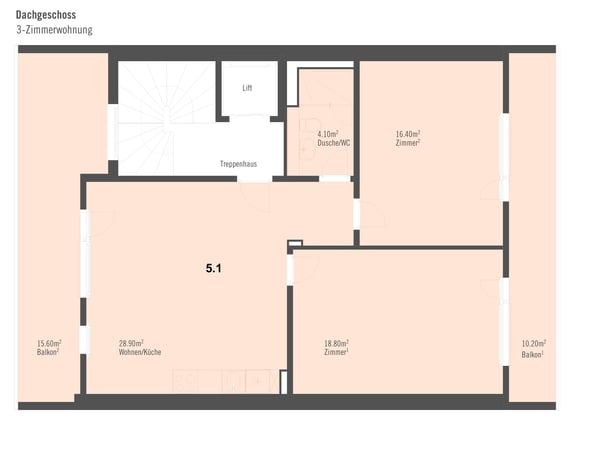 Moderne 3-Zimmer-Dachwohnung mit zwei Dachterrassen an zentraler Lage in Basel 9