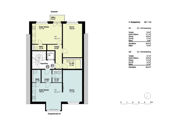 renovierte 2-Zimmerwohnung nähe Messeplatz 6