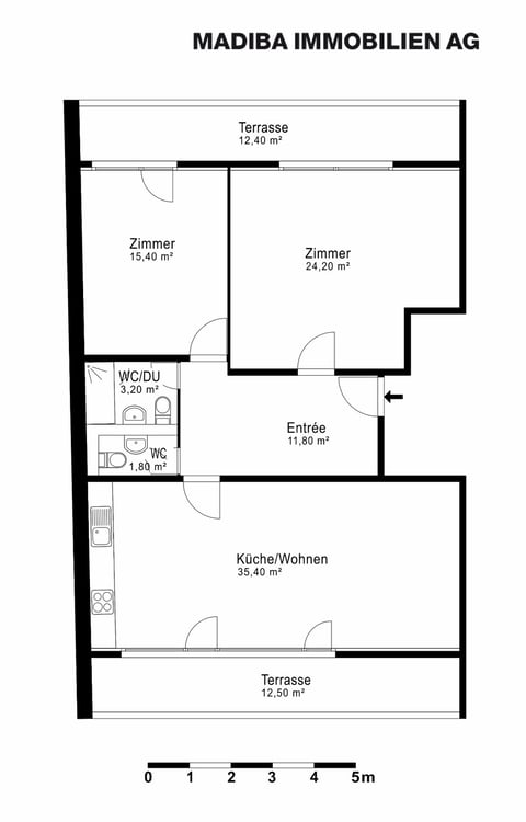 Sonnige 3,5-Zimmer-Dachwohnung Nähe der Langen Erlen 11