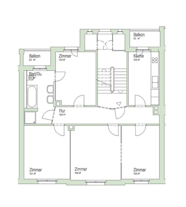 Charmante 4-Zimmerwohnung mit zwei Balkonen 11