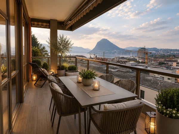 Panoramic apartment on two levels with independent guest suite in Lugano Castagnola 1