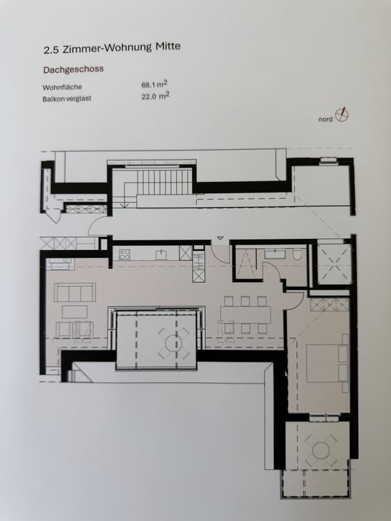 2.5 Zimmer Dachgeschoss Wohnung mit Loggia 11