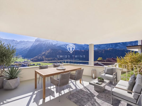 Wohnen, wo andere Ferien machen - möblierte 3.5-Zimmer-Wohnung mit Bergsicht in Engelberg