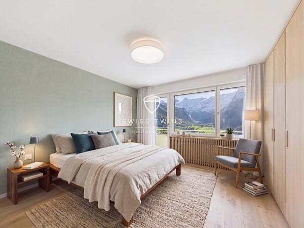 Wohnen, wo andere Ferien machen - möblierte 4.5-Zimmer-Wohnung mit Bergsicht in Engelberg