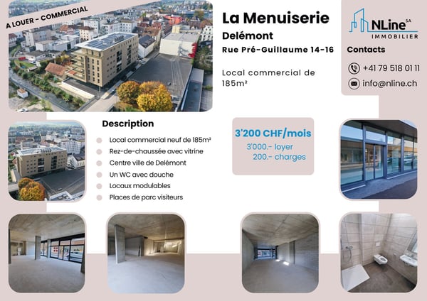 Local commercial idéal à Delémont – 185 m², accessible PMR, disponible immédiatement 8