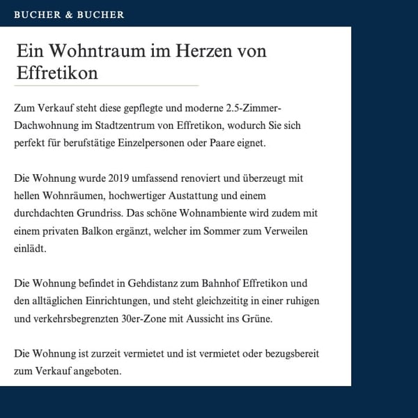Helle und gepflegte 2.5-Zimmer-Dachwohnung in Effretikon ZH 11