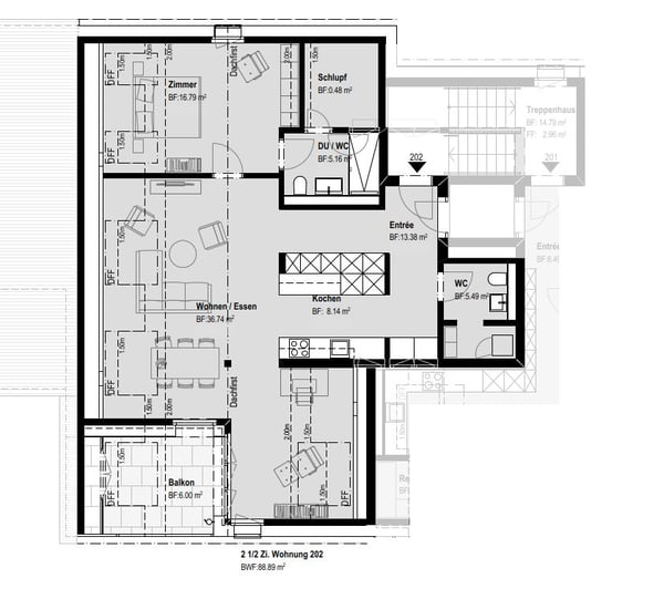 Dachwohnung mit Bergkulisse: 2.5 Zimmer, erweiterbar auf 3.5 Zimmer 6