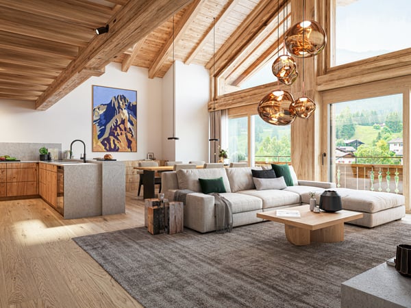 Klosters: Neubau Dachmaisonette mit edlem Interieur und Aussicht 2
