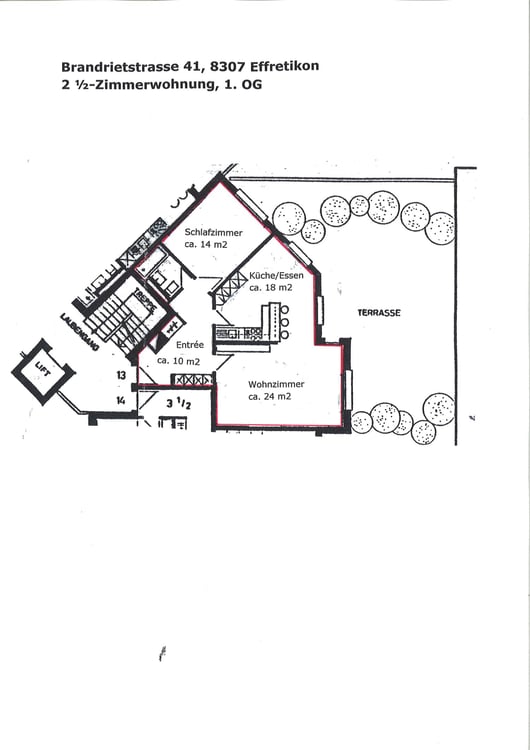Grosszügige 2.5-Zimmer-Wohnung an zentraler Lage mit 40 m2 Terrasse 15