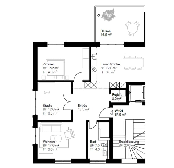 Stilvolle 3-Zimmer-Stadtwohnung mit Balkon in Effretikon mieten 11