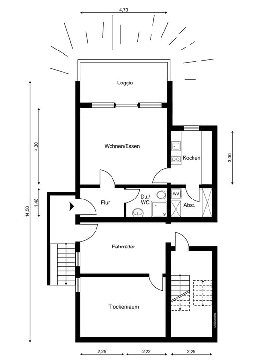 IMMORath.de - Gepflegte 1-Zimmer-Wohnung in Gundelfingen 4