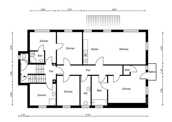 IMMORath.de - Großzügige 6-Zimmer-Wohnung mit zwei Stellplätzen in Ebr 13