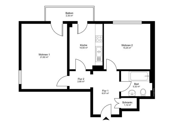 IMMORath.de - Helle 2-Zimmer-Wohnung mit Ausblick in Freiburg 11