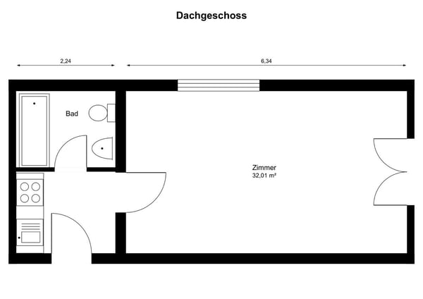 IMMORath.de - Helle 1-Zimmerwohnung im Dachgeschoss 9