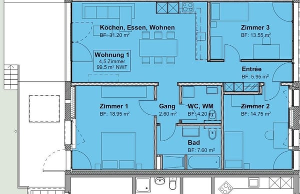 Erstbezug: Moderne 4.5-Zimmerwohnung im idyllischen Häutligen 7